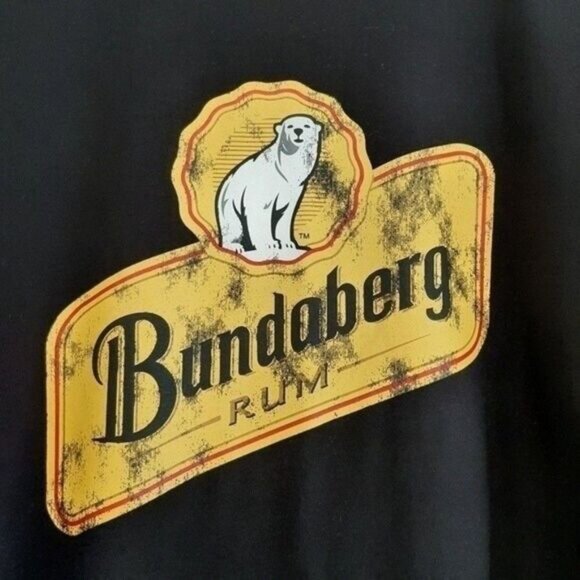 BUNDABERG RUM Promotional Black T-Shirt Polar Bear Men's Sz XL - Picture 4 of 9